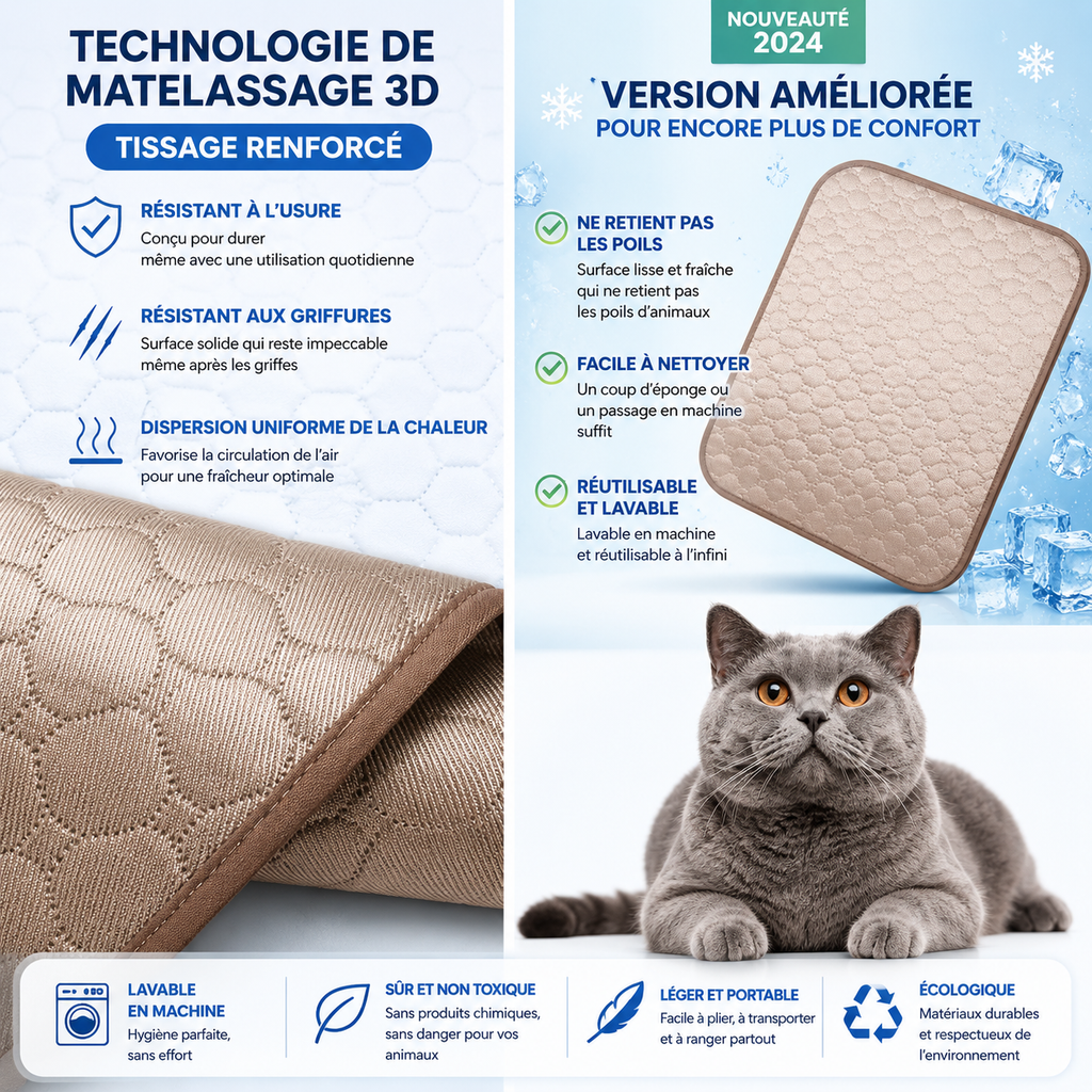 Tapis Rafraîchissant Respirant pour Chien