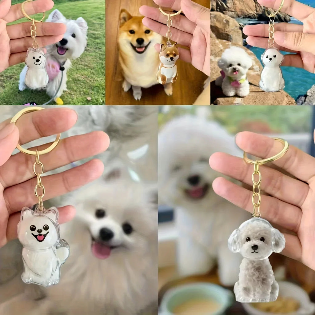 Porte-Clés Capsule Souvenir Poils d'Animal – Médaillon Mémorial Chien & Chat