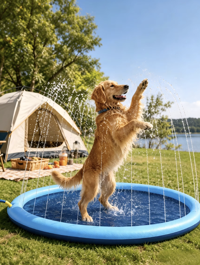 Piscine Gonflable Rafraîchissante pour Chien et Enfants